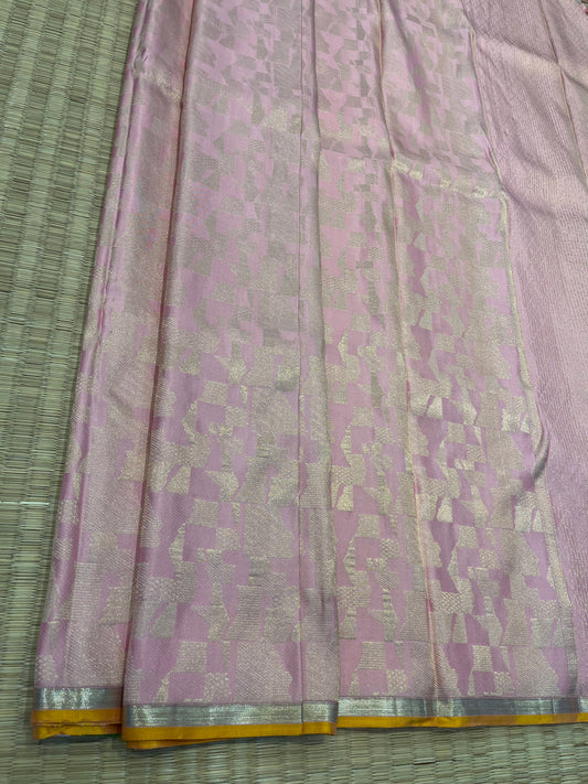 Kanchipuram Handloom Pure Silk Baby Pink Saree - Sai Varun SIlks