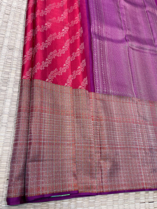 Kanchipuram Handloom Pure Silk Red Saree - Sai Varun SIlks