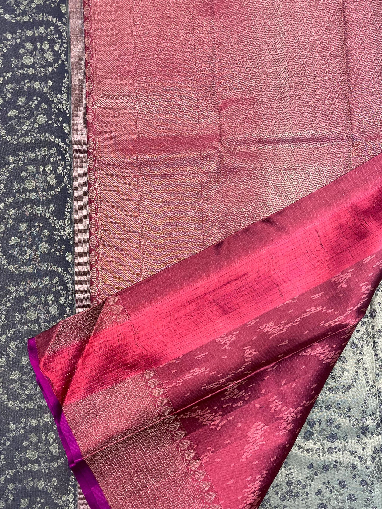 Kanchipuram Handloom pure silk Ash Blue saree - Sai Varun SIlks