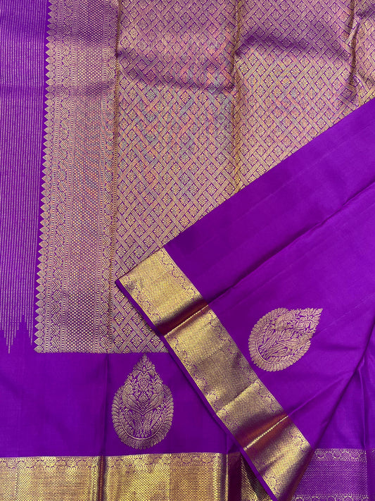 Kanchipuram Handloom Pure Silk Magenta Saree - Sai Varun SIlks