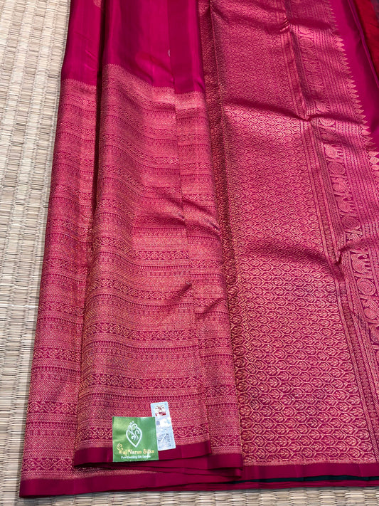 Kanchipuram Handloom Pure Silk Pink Saree - Sai Varun SIlks