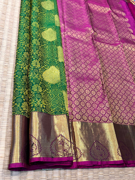 Kanchipuram Handloom Pure Silk Green Saree - Sai Varun SIlks