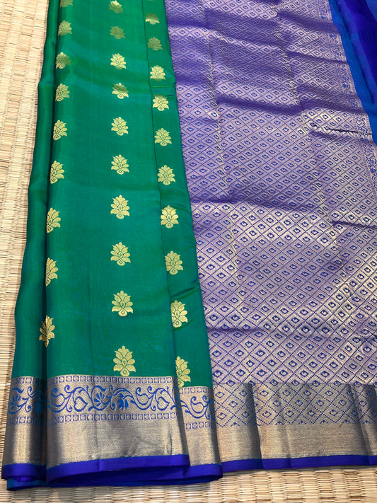 Kanchipuram Handloom Silk Green Saree - Sai Varun SIlks