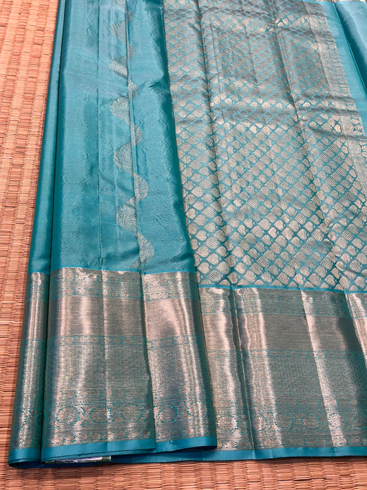 Handloom Silk Saree Self Light Blue - Sai Varun SIlks