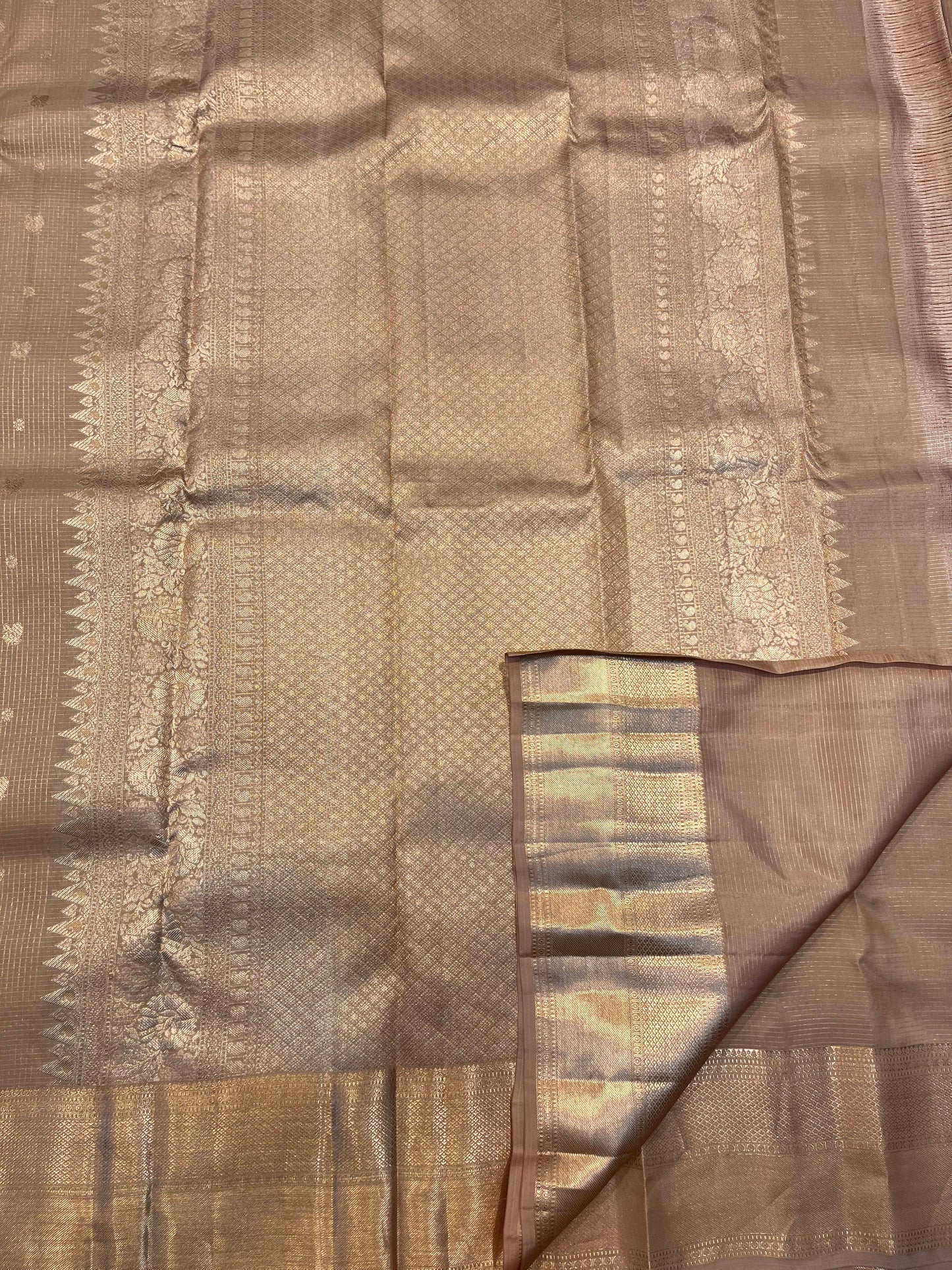 Handloom Silk Rosy Brown Colour Saree - Sai Varun SIlks