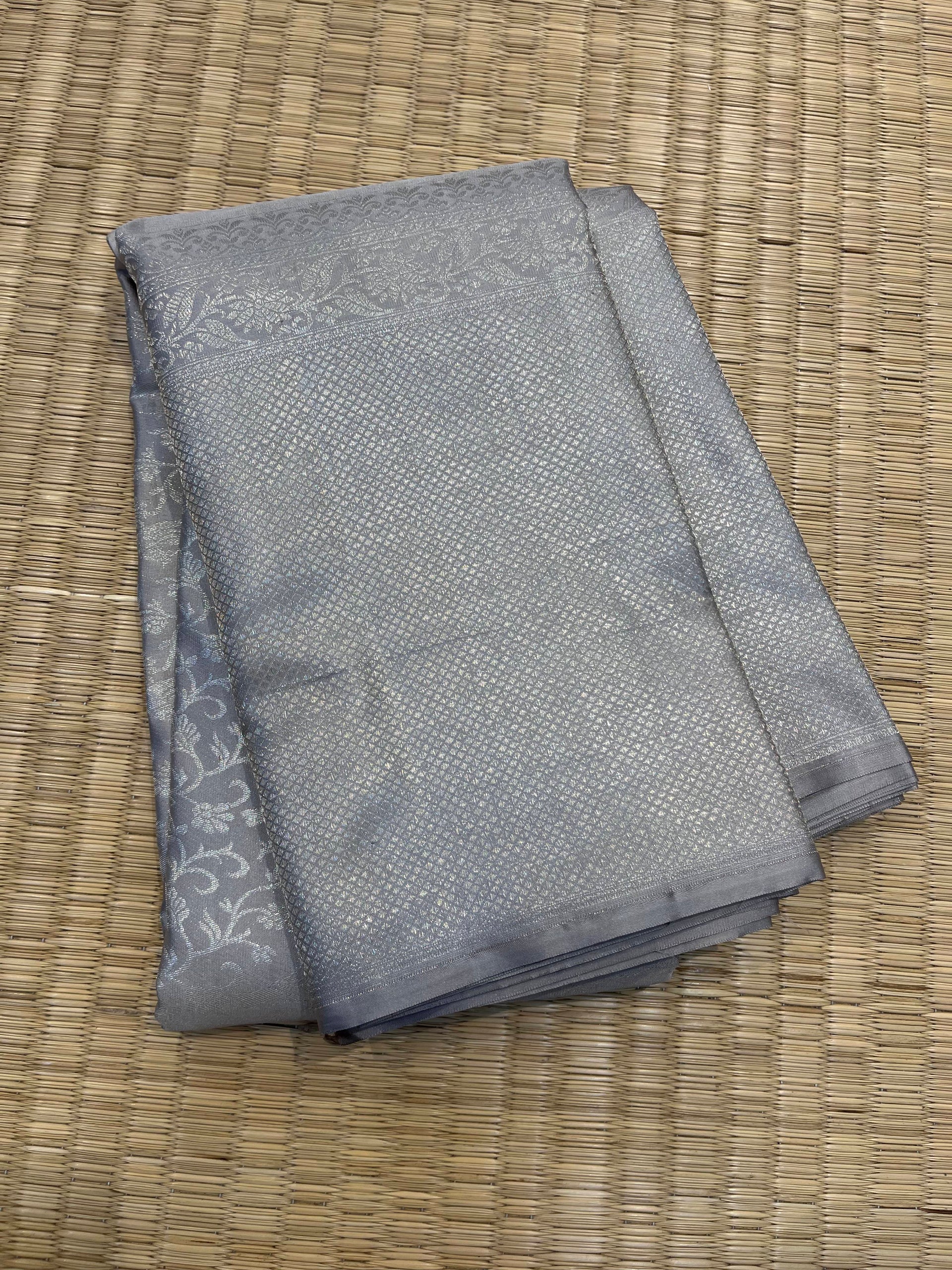 Kanchipuram Handloom Pure Silk Grey saree