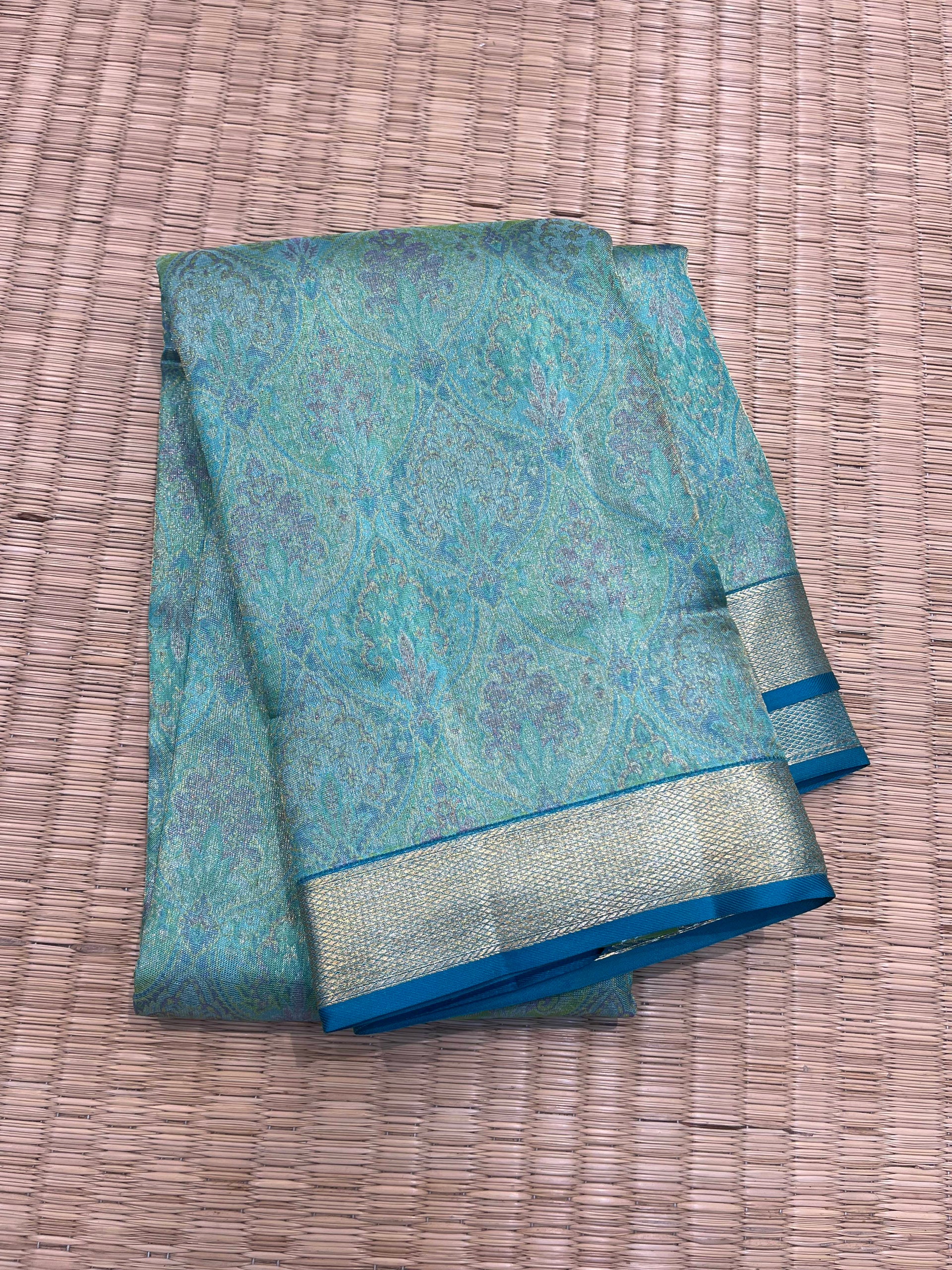 Kanchipuram Handloom Pure Silk Teal Green Saree