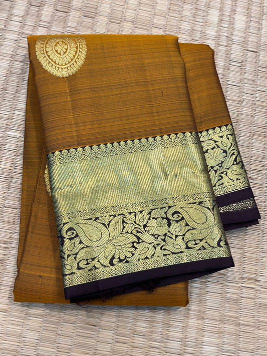 Kanchipuram Handloom Pure  Silk Rust Colour Saree - Sai Varun SIlks