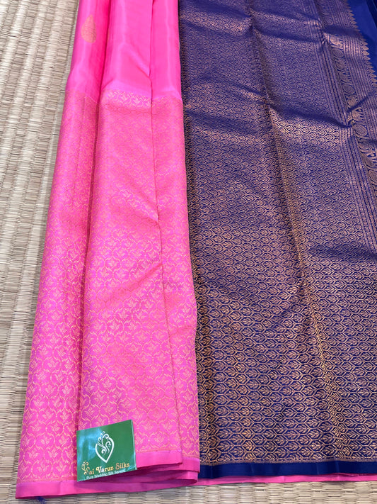 Kanchipuram Handloom Pure Silk Baby Pink Saree - Sai Varun SIlks