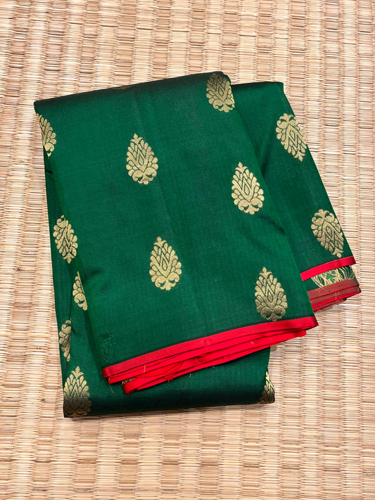 Kanchipuram Handloom Pure Silk Green Saree - Sai Varun SIlks