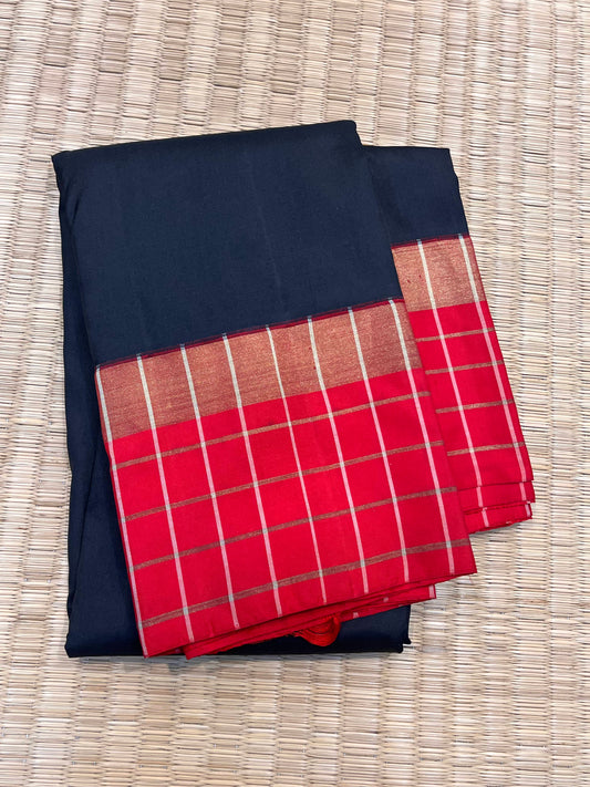 Kanchipuram Handloom Pure Silk Black Saree - Sai Varun SIlks