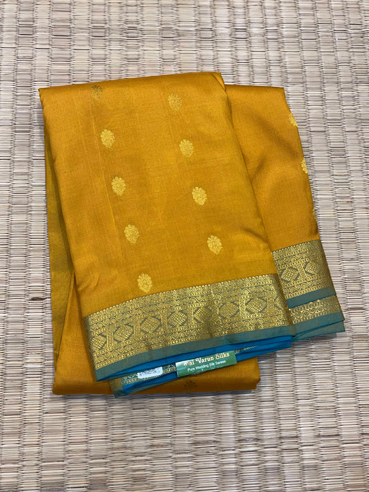 Yellow Small Border Pure Silk Saree - Sai Varun SIlks