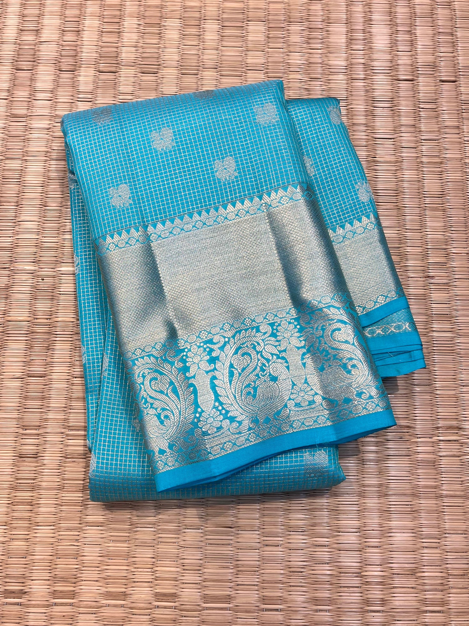 Handloom Silk Sky Blue Colour Saree - Sai Varun SIlks